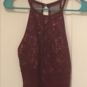 Morgan and Co. Burgundy Prom Dress